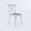 Ver imagem 3 de Kit 4 Cadeiras Katrina X Branca Assento Bege Aço