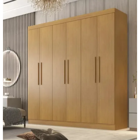 Guarda Roupa Casal 6 Portas 4 Gavetas Belém - Móveis Valverde - Cinamomo