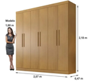Ver imagem 2 de Guarda Roupa Casal 6 Portas 4 Gavetas Belém - Móveis Valverde - Cinamomo