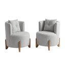 Ver imagem 1 de Kit 2 Poltronas Orgânica Curva Luna Boucle Cinza Claro - Montanaris Decor