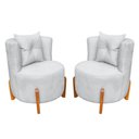 Ver imagem 1 de Kit 2 Poltronas Orgânica Curva Luna Boucle Cinza Claro - Montanaris Decor