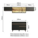 Ver imagem 4 de Armário de Cozinha Compacta Reims 260cm Preto Reims Madesa 03
