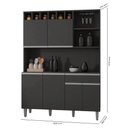 Ver imagem 2 de Kit Cozinha Compacta 130cm com 6 Portas e 1 Gaveta Nicole Cinza Escuro