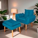 Ver imagem 2 de Poltrona Opala para Sala com Puff Reforçada Suede