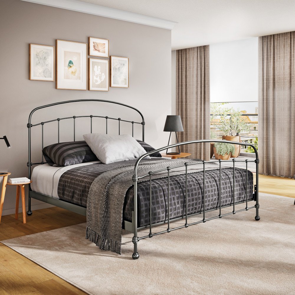 Cama Italia Queen - Preto fosco | MadeiraMadeira