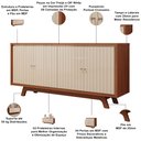 Ver imagem 3 de Aparador Buffet para Sala de Jantar 4 Portas 180cm Junia D05 Freijó Off White - Lyam Decor
