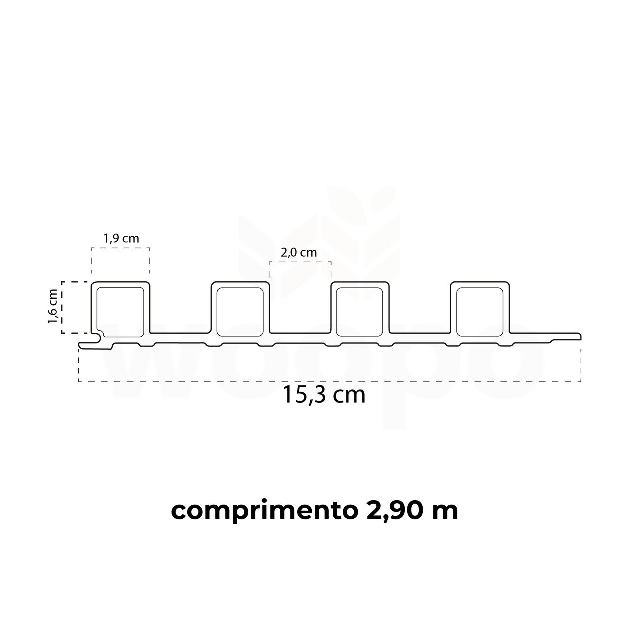 Painel Ripado Wpc Interno Wave Várias Cores 2,90m X 15cm (0,43m²) Woopo Freijó - 11