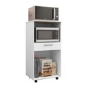 Ver imagem 3 de Balcão Multiuso para Forno Microondas 2 Portas e 1 Gavetão Duo Branco - Pallazio
