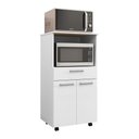 Ver imagem 1 de Balcão Multiuso para Forno Microondas 2 Portas e 1 Gavetão Duo Branco - Pallazio