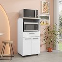 Ver imagem 2 de Balcão Multiuso para Forno Microondas 2 Portas e 1 Gavetão Duo Branco - Pallazio