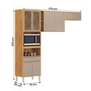 Ver imagem 4 de Conjunto de Cozinha Plena Modulado com 7 Portas e 1 Gaveta Cinamomo Touch/Nude Prime Tx