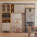 Ver imagem 3 de Conjunto de Cozinha Plena Modulado com 7 Portas e 1 Gaveta Cinamomo Touch/Nude Prime Tx
