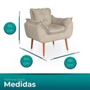 Ver imagem 4 de Kit 02 Poltronas Opala Sala Confortável Resistente Bege