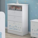 Ver imagem 1 de Cômoda de Bebê 2 Gavetas 1 Porta Kids Móveis Branco/Azul