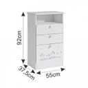 Ver imagem 3 de Cômoda de Bebê 2 Gavetas 1 Porta Kids Móveis Branco/Azul