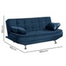 Sofá Cama Valencia 3 Lugares Reclinável Material Azul - Star Confort Valencia Silver Sofá Cama Tres - 6