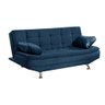 Sofá Cama Valencia 3 Lugares Reclinável Material Azul - Star Confort valencia Silver Sofá Cama tres  - 1