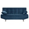 Sofá Cama Valencia 3 Lugares Reclinável Material Azul - Star Confort Valencia Silver Sofá Cama Tres - 3