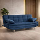 Ver imagem 1 de Sofá Cama Valencia 3 Lugares Reclinável Material Azul - Star Confort Valencia Silver Sofá Cama Tres