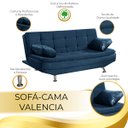 Ver imagem 7 de Sofá Cama Valencia 3 Lugares Reclinável Material Azul - Star Confort valencia Silver Sofá Cama tres 