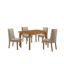 Ver imagem 1 de Mesa de Jantar Liz Carolina 120cm Tampo MDF Laminado Canto Copo com 4 Cadeiras