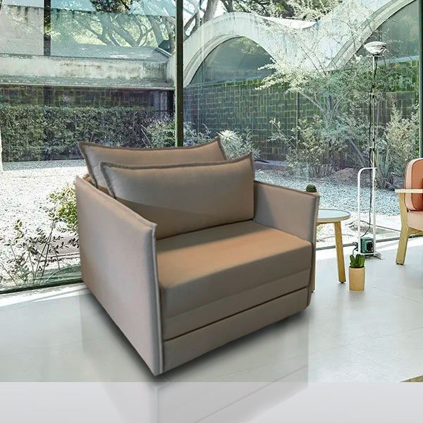 Poltrona Cama Elis_Ma com 80cm Interno Que Se Transforma em Sofá Cama Resistente e Confortável em S