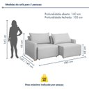 Ver imagem 3 de Sofá Cama Retrátil e Reclinável 2 Lugares 180cm Pés Madeira Maciça Júlia Yescasa