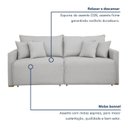 Ver imagem 7 de Sofá Cama Retrátil e Reclinável 2 Lugares 180cm Pés Madeira Maciça Júlia Yescasa