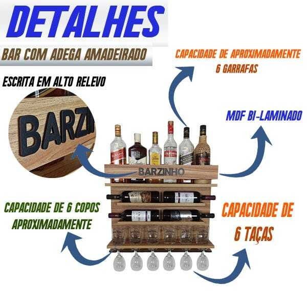 Bar e Adega de Parede - Barzinho para Sala - Bar Doce Bar - 5