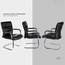 Ver imagem 6 de Cadeira Fixa Estofada W-50A Preta