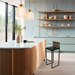 Banqueta Quadrada Junco Cappuccino para Balcão Ilha Cozinha Área Gourmet Bancada Piscina Bar - 6