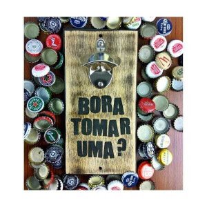 Abridor de Garrafa de Parede Rústico - Bora Tomar Uma