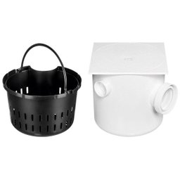 Caixa de Gordura Sifonada Branca Quadrada com Tampa e Cesto, 250 X 250 X 75/100 Mm Herc - 1