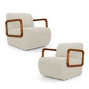 Ver imagem 1 de Kit 02 Poltronas Decorativas Orgânica Living Kavya Bouclê Off White - Desk Design