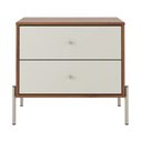 Ver imagem 1 de Mesa de Cabeceira 2 Gavetas Jasper Off White e Canella