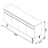Aparador para Sala Buffet 1.6 e Cristaleira Classic Off White Freijó - Imcal - 5