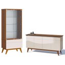 Ver imagem 1 de Aparador para Sala Buffet 1.6 e Cristaleira Classic Off White Freijó - Imcal