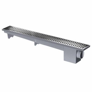Ralo Linear Modulável Sifonado 500 mm Cinza Cromado Herc