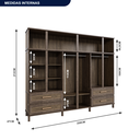 Ver imagem 4 de Guarda-Roupa Casal com Espelho 12 Portas 4 Gavetas Rio Branco Premium 