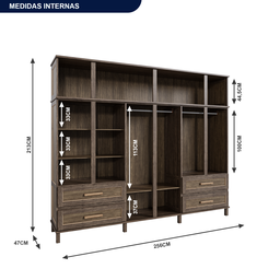 Guarda-Roupa Casal com Espelho 12 Portas 4 Gavetas Rio Branco Premium  - 4