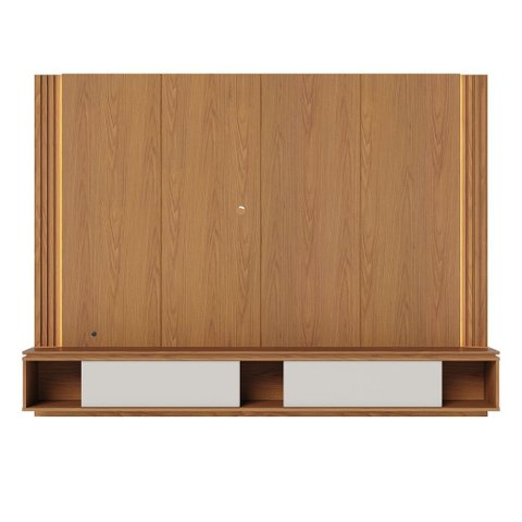 Painel Home Suspenso Loa para Sala de Tv até 75 Polegadas Freijó Off White Matte Colibri