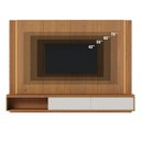 Ver imagem 2 de Painel Home Suspenso Loa para Sala de Tv até 75 Polegadas Freijó Off White Matte Colibri