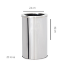 Ver imagem 2 de Lixeira em Aço Inox 20l Aro Redonda
