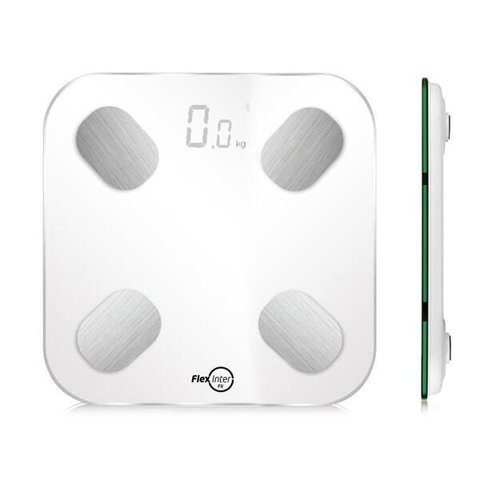 Balança Digital Smart Corporal com Bioimpedância App Android/ios Branca - Flexinter Fit