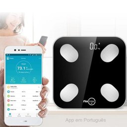 Balança Digital Smart Corporal Com Bioimpedância APP Android/IOS Preto - FlexInter Fit - 2