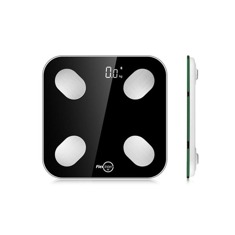 Balança Digital Smart Corporal Com Bioimpedância APP Android/IOS Preto - FlexInter Fit