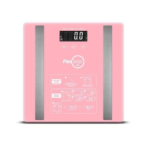 Balança Digital Corporal Com Bioimpedância Simple Rosa - FlexInter