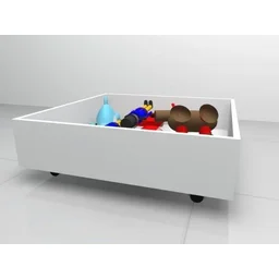 Caixa Baú Gaveta Com Rodízios Para Brinquedos Para Cama - 1