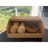 Porta Alimentos Pão Bolo Tampa Retrátil de Madeira para Cozinha - 3