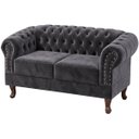 Ver imagem 1 de Namoradeira Chesterfield Duque 2 Lugares em Veludo:Veludo Chumbo